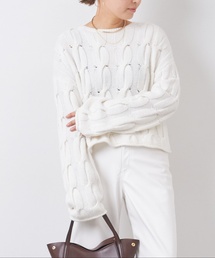 ドゥーズィエムクラス　 JOYFUL CABLE ケーブルニット　白 Deuxieme Classe（ドゥーズィエムクラス）の「JOYFULケーブル プル