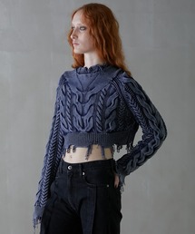 PRANK PROJECT | オーバーダイケミカルケーブルニット / Over-die Chemical Cable Knit(Tシャツ/カットソー)