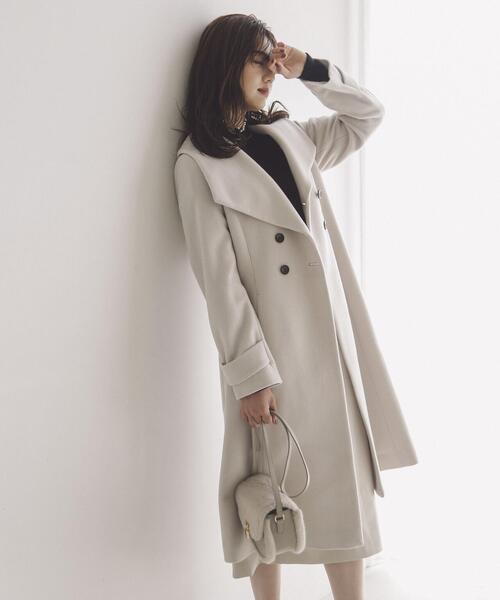 PROPORTION BODY DRESSING(プロポーションボディドレッシング)の「ビックカラーコート / 1213252001(ステンカラーコート・レディース・ブルー/ブラック/ホワイト系その他/ベージュ・SMALL/MEDIUM)」の18枚目の写真