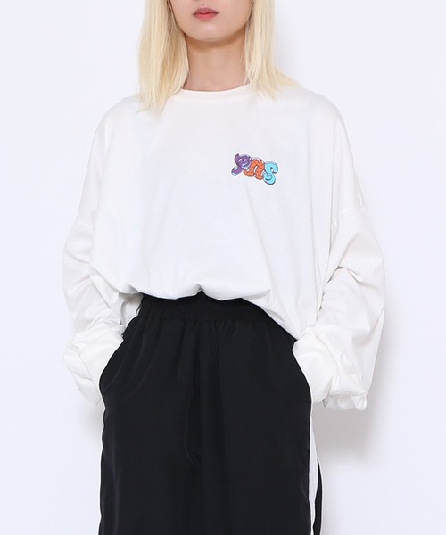 PUNYUS(プニュズ)の「GirlsビッグロンT(Tシャツ/カットソー・レディース・ホワイト/ライトグレー・3/4)」の15枚目の写真