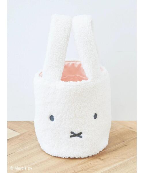 Green Parks(グリーンパークス)の「miffy/ボアフェイスバッグ(エコバッグ/サブバッグ・レディース・ピンク/オフホワイト・FREE)」の4枚目の写真