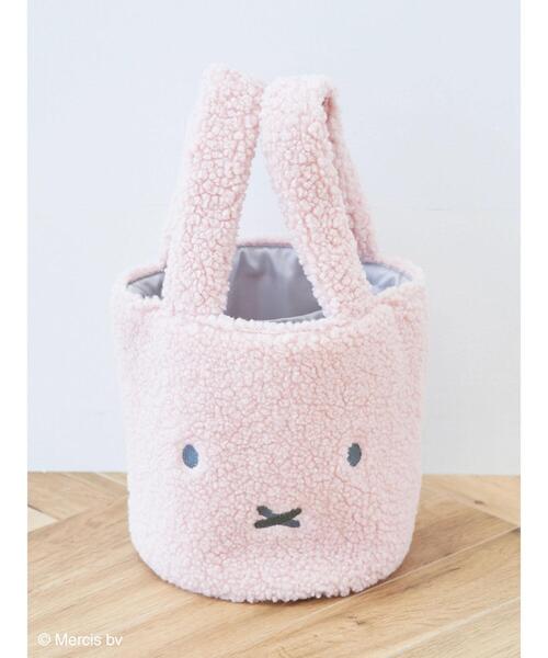 Green Parks(グリーンパークス)の「miffy/ボアフェイスバッグ(エコバッグ/サブバッグ・レディース・ピンク/オフホワイト・FREE)」の5枚目の写真