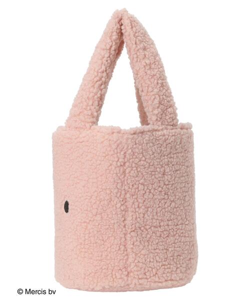 Green Parks(グリーンパークス)の「miffy/ボアフェイスバッグ(エコバッグ/サブバッグ・レディース・ピンク/オフホワイト・FREE)」の7枚目の写真