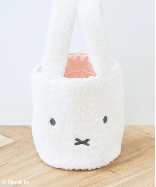 Green Parks(グリーンパークス)の「miffy/ボアフェイスバッグ(エコバッグ/サブバッグ・レディース・ピンク/オフホワイト・FREE)」の2枚目の写真