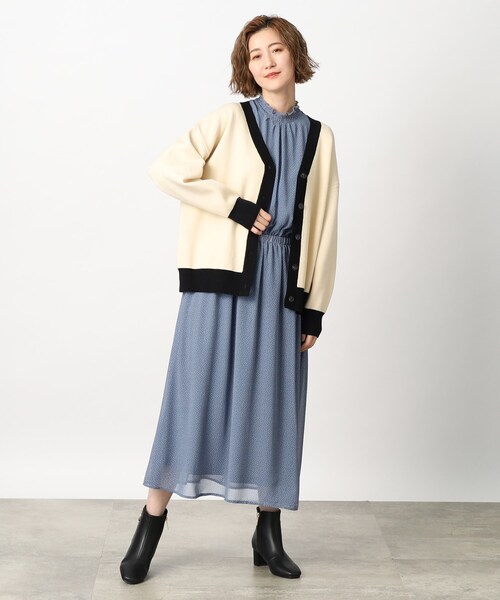 grove（グローブ）の「◆1枚で華やか見え トラッドジャカードカーディガン（カーディガン/ボレロ・レディース・アイボリー/ブラック/ダークグリーン/グレー系1/ブラック系1/ベージュ系4・01/02/03/04/05）」の8枚目の写真