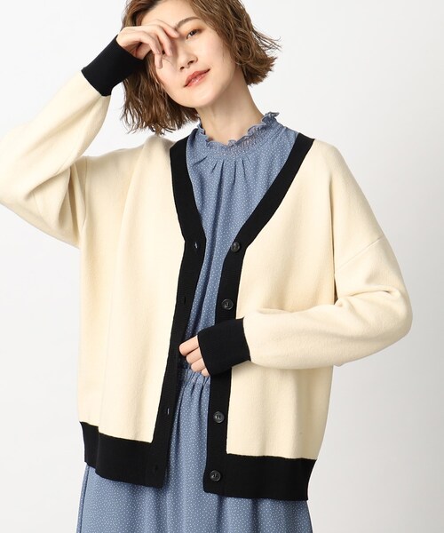 grove（グローブ）の「◆1枚で華やか見え トラッドジャカードカーディガン（カーディガン/ボレロ・レディース・アイボリー/ブラック/ダークグリーン/グレー系1/ブラック系1/ベージュ系4・01/02/03/04/05）」の11枚目の写真