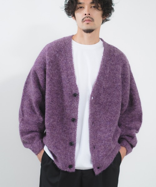 NULL(ヌル)の「【NULL】ブークレニット カーディガン(カーディガン/ボレロ・メンズ・ブルー/パープル/ベージュ/モカ/イエロー/チャコール・MEDIUM/LARGE)」の1枚目の写真