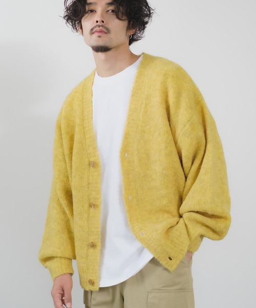 NULL(ヌル)の「【NULL】ブークレニット カーディガン(カーディガン/ボレロ・メンズ・ブルー/パープル/ベージュ/モカ/イエロー/チャコール・MEDIUM/LARGE)」の6枚目の写真