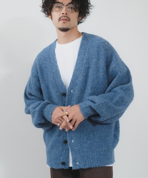NULL(ヌル)の「【NULL】ブークレニット カーディガン(カーディガン/ボレロ・メンズ・ブルー/パープル/ベージュ/モカ/イエロー/チャコール・MEDIUM/LARGE)」の5枚目の写真