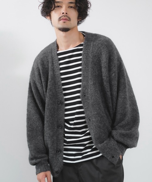 NULL(ヌル)の「【NULL】ブークレニット カーディガン(カーディガン/ボレロ・メンズ・ブルー/パープル/ベージュ/モカ/イエロー/チャコール・MEDIUM/LARGE)」の2枚目の写真