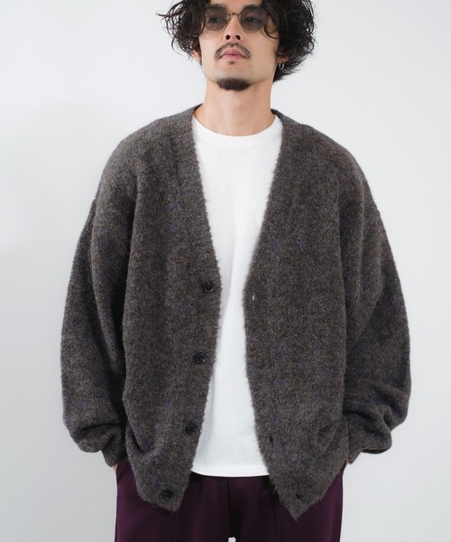 NULL(ヌル)の「【NULL】ブークレニット カーディガン(カーディガン/ボレロ・メンズ・ブルー/パープル/ベージュ/モカ/イエロー/チャコール・MEDIUM/LARGE)」の3枚目の写真