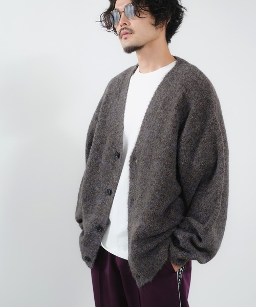 NULL(ヌル)の「【NULL】ブークレニット カーディガン(カーディガン/ボレロ・メンズ・ブルー/パープル/ベージュ/モカ/イエロー/チャコール・MEDIUM/LARGE)」の11枚目の写真