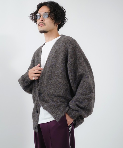 NULL(ヌル)の「【NULL】ブークレニット カーディガン(カーディガン/ボレロ・メンズ・ブルー/パープル/ベージュ/モカ/イエロー/チャコール・MEDIUM/LARGE)」の13枚目の写真