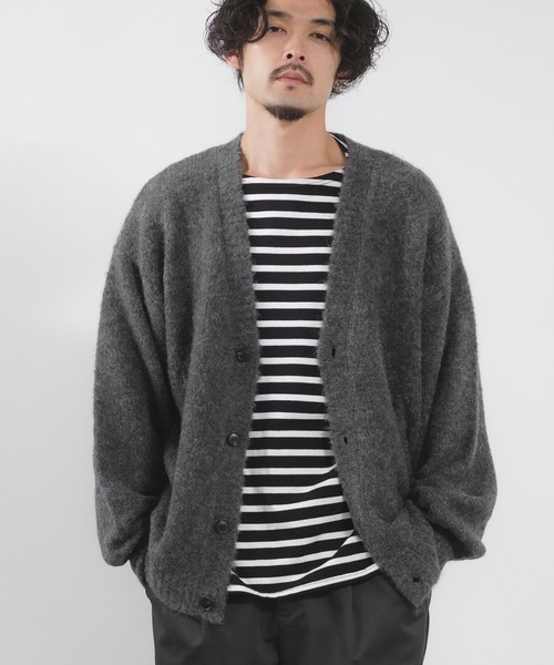 NULL(ヌル)の「【NULL】ブークレニット カーディガン(カーディガン/ボレロ・メンズ・ブルー/パープル/ベージュ/モカ/イエロー/チャコール・MEDIUM/LARGE)」の7枚目の写真