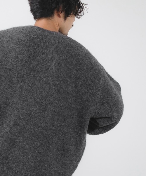 NULL(ヌル)の「【NULL】ブークレニット カーディガン(カーディガン/ボレロ・メンズ・ブルー/パープル/ベージュ/モカ/イエロー/チャコール・MEDIUM/LARGE)」の9枚目の写真