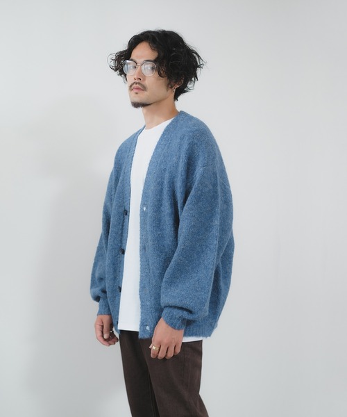 NULL(ヌル)の「【NULL】ブークレニット カーディガン(カーディガン/ボレロ・メンズ・ブルー/パープル/ベージュ/モカ/イエロー/チャコール・MEDIUM/LARGE)」の21枚目の写真