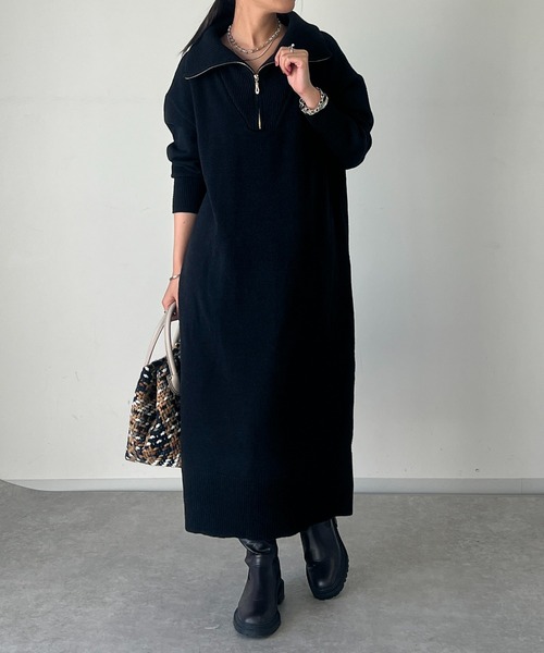 un dix cors(アンディコール)の「ジップアップワンピース(ワンピース・レディース・チャコールグレー/ブラック・FREE)」の17枚目の写真