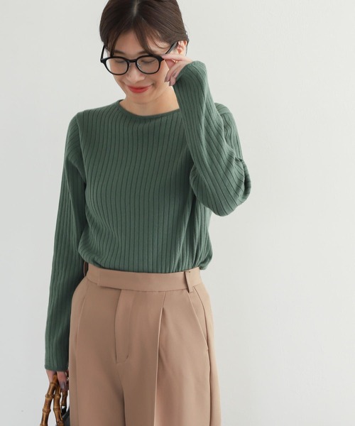 セール】『UR GREEN』ボートネックワイドリブニット（ニット/セーター