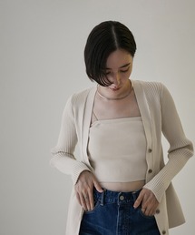SALON adam et rope' | リブニットビスチェ【セットアップ対応・洗える】(チューブトップ)