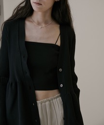 SALON adam et rope' | リブニットビスチェ【セットアップ対応・洗える】(チューブトップ)