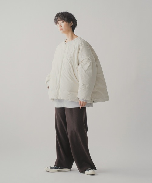 miffew（ミフュー）の「「miffew / ミフュー 」NO COLLAR OVER DOWN JACKET（ダウンジャケット/コート・レディース・ブラック/ベージュ/ブルー/アイボリー/ブラウン/グレイッシュベージュ・2/4/3/1）」の7枚目の写真