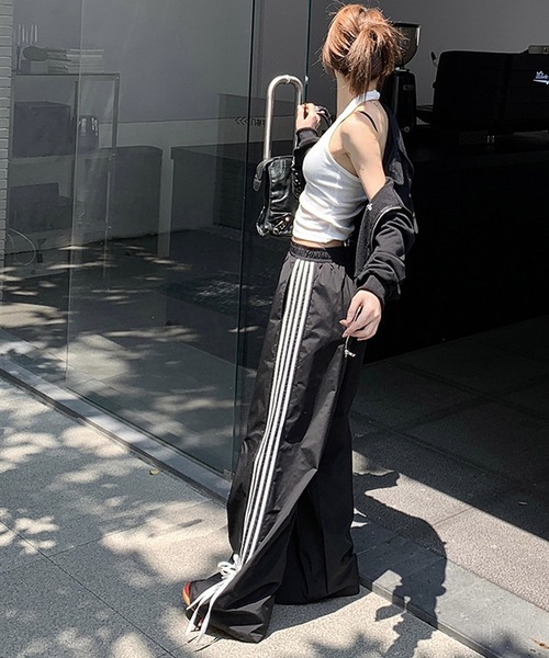 HALEY PESCA(ヘーリーペスカ)の「HALEY PESCA/ルーズデザイン リボン付きトラックパンツ(スウェットパンツ・レディース・ブラック・SMALL/MEDIUM/LARGE)」の16枚目の写真