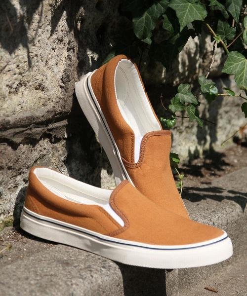 coen(コーエン)の「キャンバススリッポン(スリッポン・メンズ・ホワイト/ネイビー/マスタード・MEDIUM/SMALL/LARGE)」の3枚目の写真