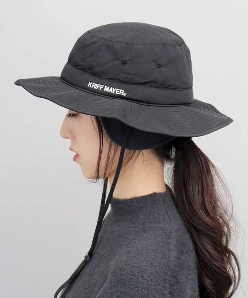 KRIFF MAYER（クリフメイヤー）の「タフタナイロン 裏ボア イヤーフラップ付き アドベンチャーハット（ハット・メンズ・ブラック・FREE）」の21枚目の写真