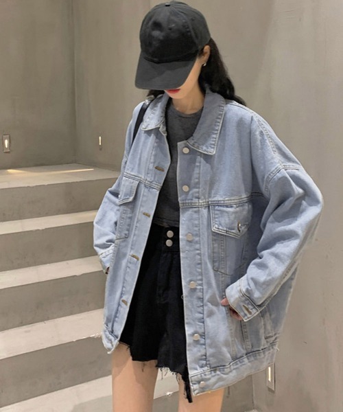 Miniministore(ミニミニストア)の「デニムジャケット レディース バックロゴ(デニムジャケット・レディース・サックスブルー・M/L/XL)」の3枚目の写真