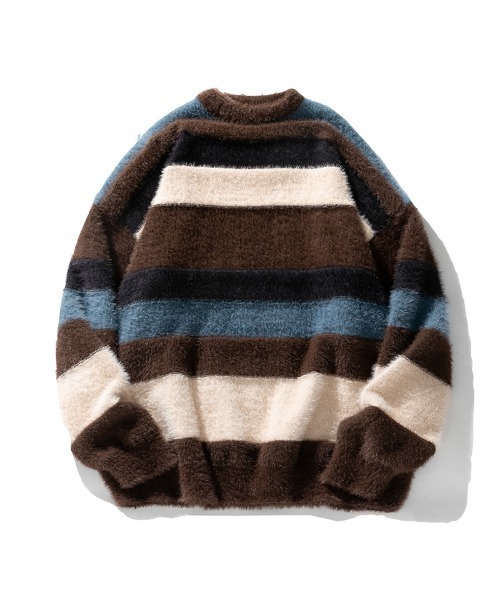 aimoha(アイモハ)の「aimoha outdoor コントラストボーダーファーセーター(ニット/セーター・レディース・チョコ/ベージュ・LARGE/MEDIUM/X-LARGE)」の18枚目の写真