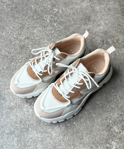 CPCM（シーピーシーエム）の「ダットスニーカー（スニーカー・レディース・アイボリー/ピンク・S/M/L）」の2枚目の写真