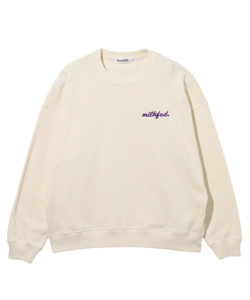 MILKFED.(ミルクフェド)の「CIRCLE HEART SWEAT TOP(スウェット・レディース・ブラック/ライトピンク/オフホワイト・L/M)」の4枚目の写真