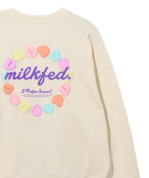 MILKFED.(ミルクフェド)の「CIRCLE HEART SWEAT TOP(スウェット・レディース・ブラック/ライトピンク/オフホワイト・L/M)」の21枚目の写真