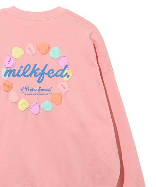 MILKFED.(ミルクフェド)の「CIRCLE HEART SWEAT TOP(スウェット・レディース・ブラック/ライトピンク/オフホワイト・L/M)」の16枚目の写真
