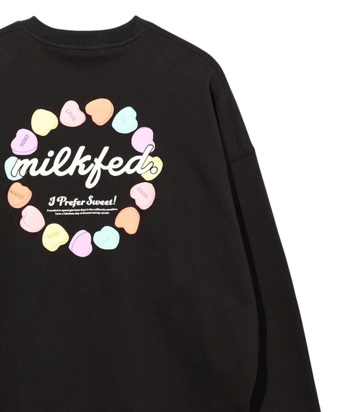 MILKFED.(ミルクフェド)の「CIRCLE HEART SWEAT TOP(スウェット・レディース・ブラック/ライトピンク/オフホワイト・L/M)」の15枚目の写真