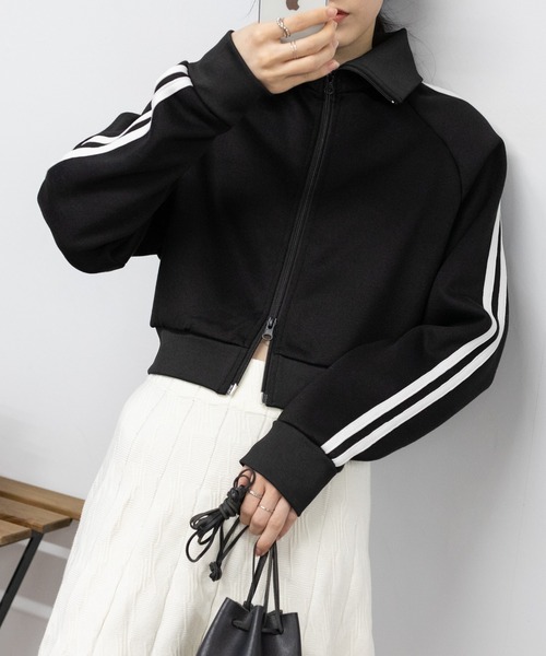 pumpkin port(パンプキンポート)の「裏起毛 W-ZIP 短丈 ジャージ(Tシャツ/カットソー・レディース・ホワイト/ブラック/グレー・M)」の2枚目の写真
