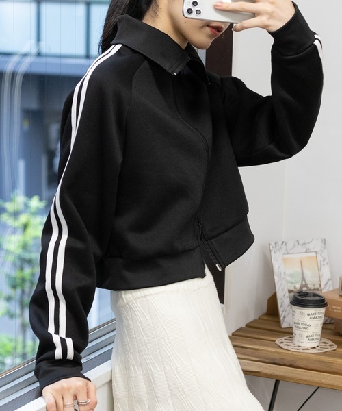 pumpkin port(パンプキンポート)の「裏起毛 W-ZIP 短丈 ジャージ(Tシャツ/カットソー・レディース・ホワイト/ブラック/グレー・M)」の14枚目の写真