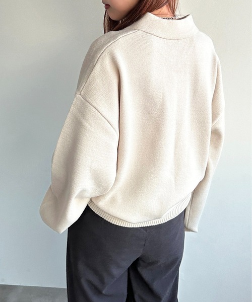 apres jour mignon(アプレジュールミニョン)の「ポロニット【ZOZOTOWN限定アイテム】(ニット/セーター・レディース・グリーン/ブルー/アイボリー/ブラック・フリー/X-LARGE)」の8枚目の写真