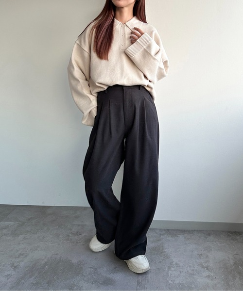 apres jour mignon(アプレジュールミニョン)の「ポロニット【ZOZOTOWN限定アイテム】(ニット/セーター・レディース・グリーン/ブルー/アイボリー/ブラック・フリー/X-LARGE)」の9枚目の写真