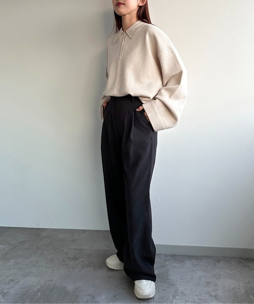 apres jour mignon(アプレジュールミニョン)の「ポロニット【ZOZOTOWN限定アイテム】(ニット/セーター・レディース・グリーン/ブルー/アイボリー/ブラック・フリー/X-LARGE)」の10枚目の写真
