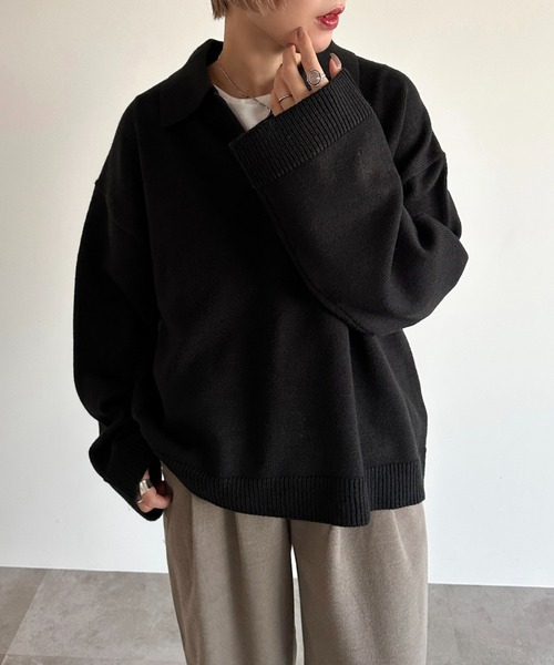 apres jour mignon(アプレジュールミニョン)の「ポロニット【ZOZOTOWN限定アイテム】(ニット/セーター・レディース・グリーン/ブルー/アイボリー/ブラック・フリー/X-LARGE)」の14枚目の写真