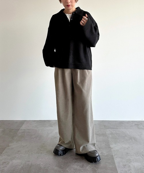 apres jour mignon(アプレジュールミニョン)の「ポロニット【ZOZOTOWN限定アイテム】(ニット/セーター・レディース・グリーン/ブルー/アイボリー/ブラック・フリー/X-LARGE)」の17枚目の写真