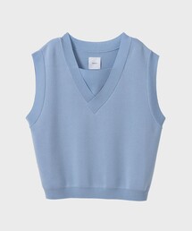 サックスブルー」に該当するニット/セーター（Vネック