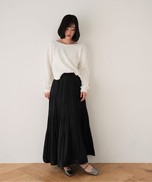 Cla STEllaR（クラステラ）の「プリーツ スカート ロング フレア（スカート・レディース・ブラック・S/M）」の9枚目の写真