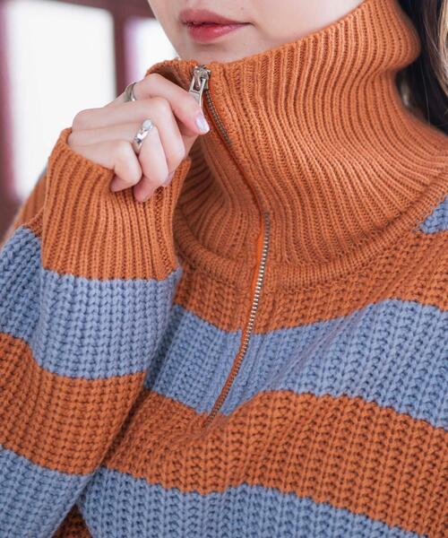 WEGO(ウィゴー)の「WEGO/ハーフジップショートニットプルオーバー(ニット/セーター・レディース・ブラック系その他5/その他2/その他1・FREE)」の7枚目の写真