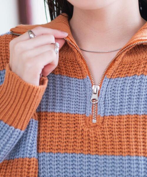 WEGO(ウィゴー)の「WEGO/ハーフジップショートニットプルオーバー(ニット/セーター・レディース・ブラック系その他5/その他2/その他1・FREE)」の8枚目の写真