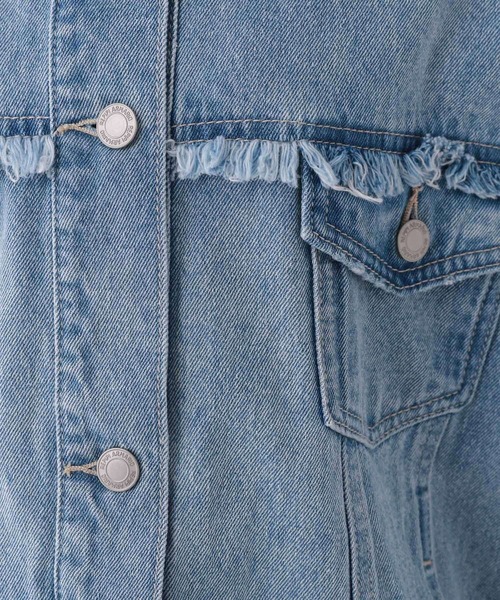 repipi armario（レピピ アルマリオ）の「デニムルーズGジャン（デニムジャケット・キッズ・インディゴブルー/ライトブルー・LARGE/SMALL/MEDIUM）」の6枚目の写真