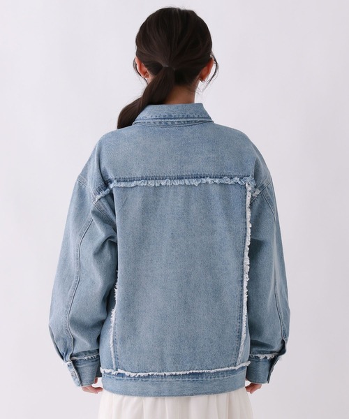 repipi armario（レピピ アルマリオ）の「デニムルーズGジャン（デニムジャケット・キッズ・インディゴブルー/ライトブルー・LARGE/SMALL/MEDIUM）」の10枚目の写真