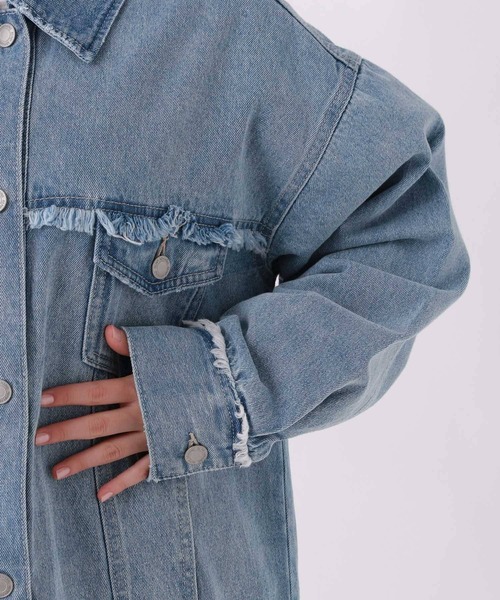 repipi armario（レピピ アルマリオ）の「デニムルーズGジャン（デニムジャケット・キッズ・インディゴブルー/ライトブルー・LARGE/SMALL/MEDIUM）」の11枚目の写真