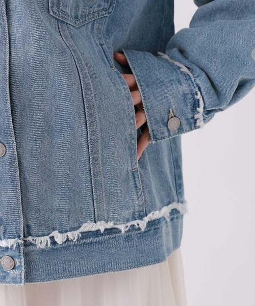 repipi armario（レピピ アルマリオ）の「デニムルーズGジャン（デニムジャケット・キッズ・インディゴブルー/ライトブルー・LARGE/SMALL/MEDIUM）」の12枚目の写真